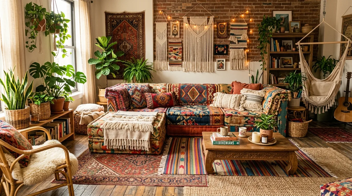 An adaptable modular linen sofa in calm hosting room, no people