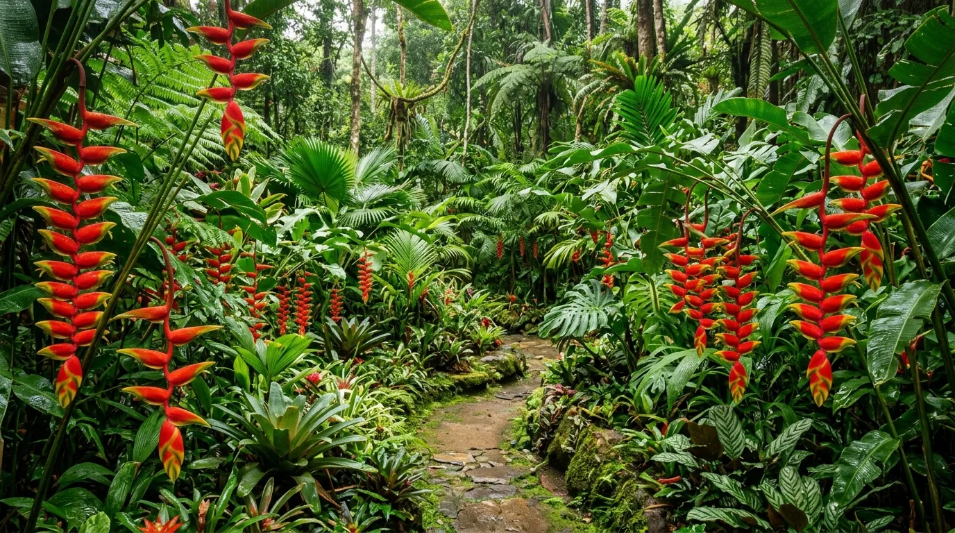 A monochrome red flower garden showing tonal shifts from bright cherry to deep wine blooms layered together in soft daylight, no people