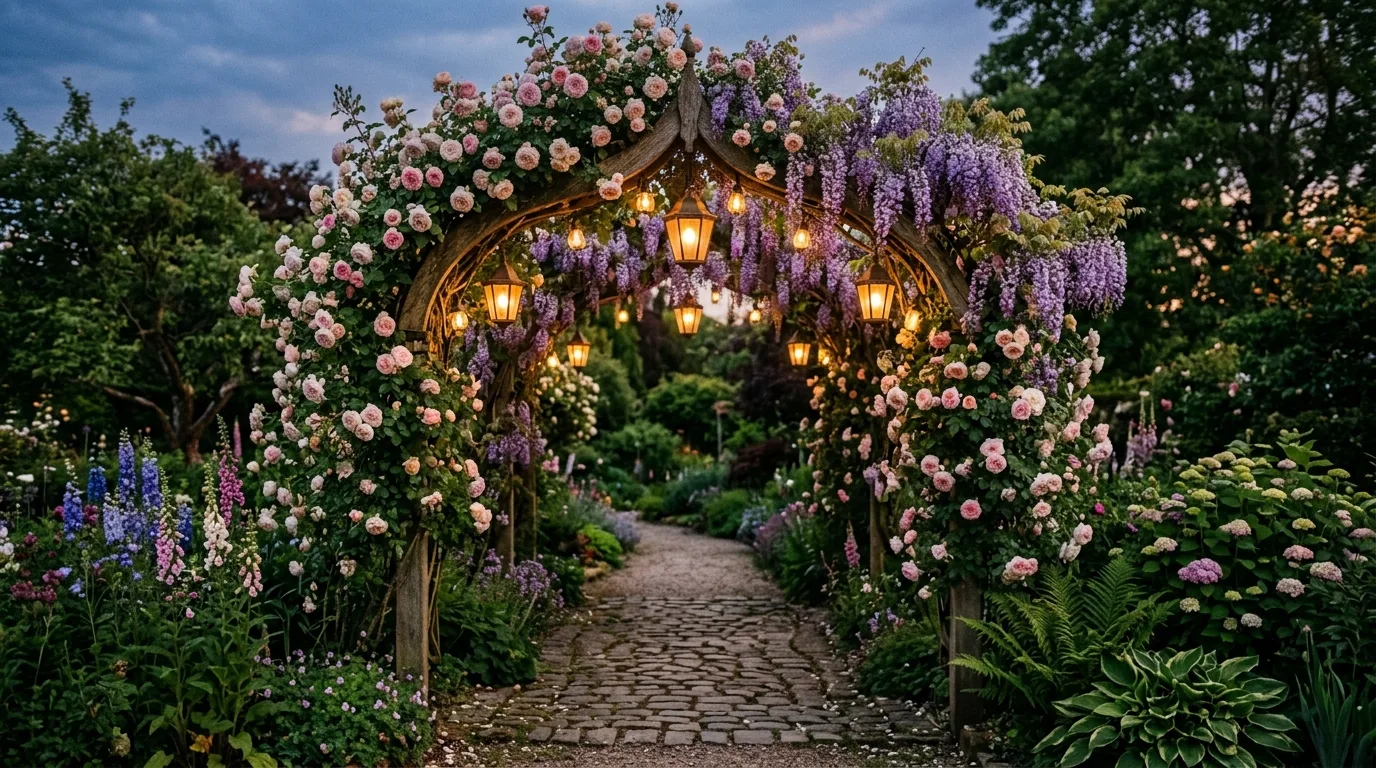 Raised flower beds bringing structure to a backyard corner in daylight, no people