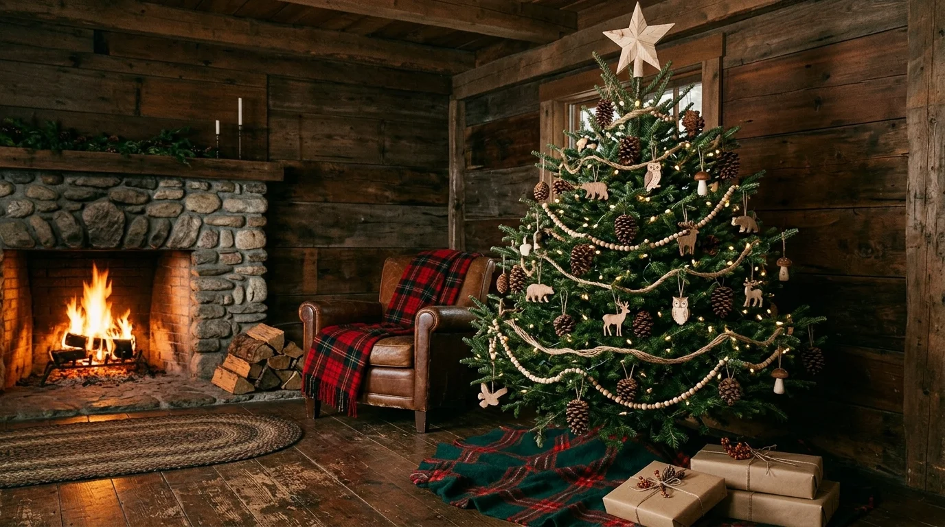 A vintage Christmas tree styled with angel ornaments, soft lights, and traditional nostalgic holiday decor, no people