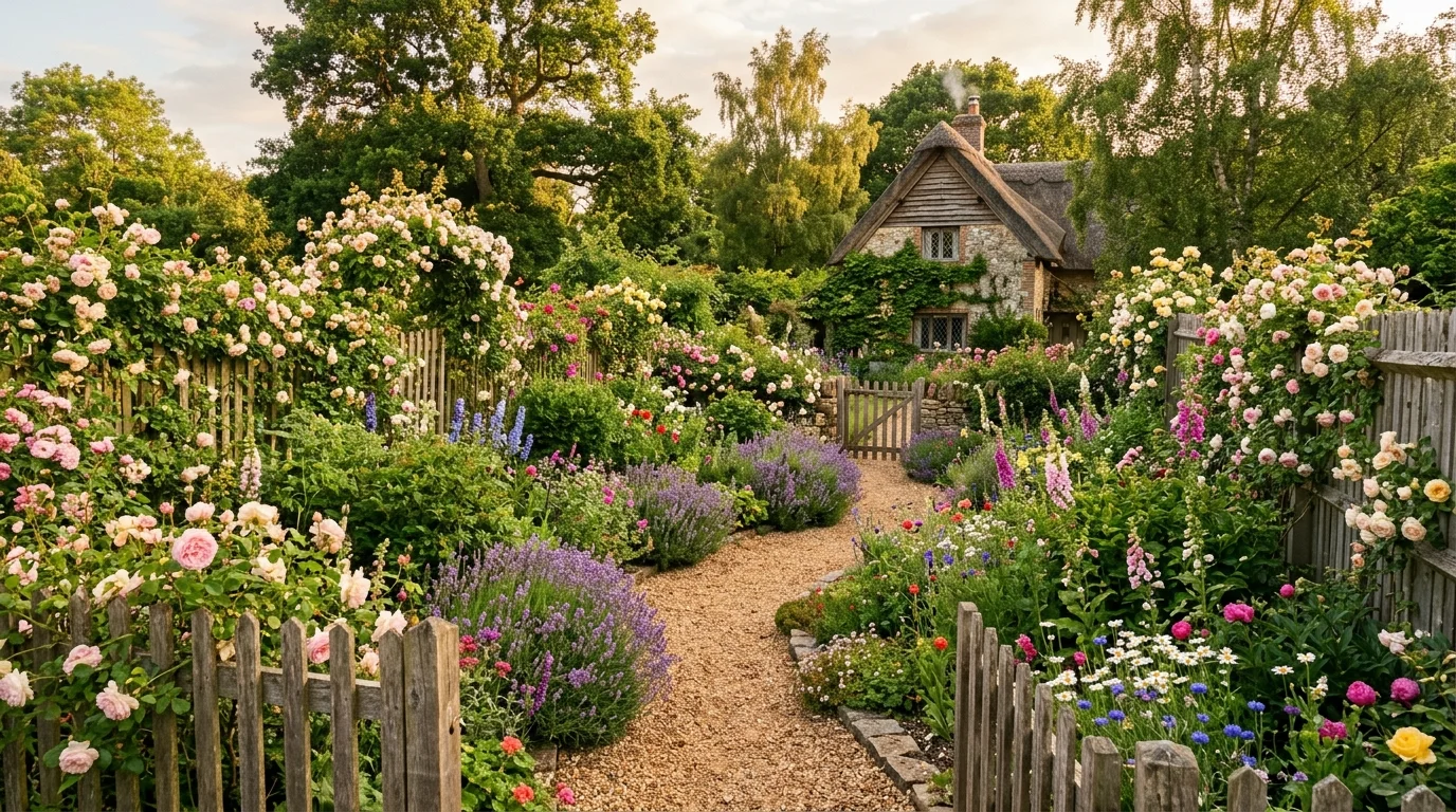 A modern outdoor garden with structured planting beds, clean lines, and inspiring backyard design, no people