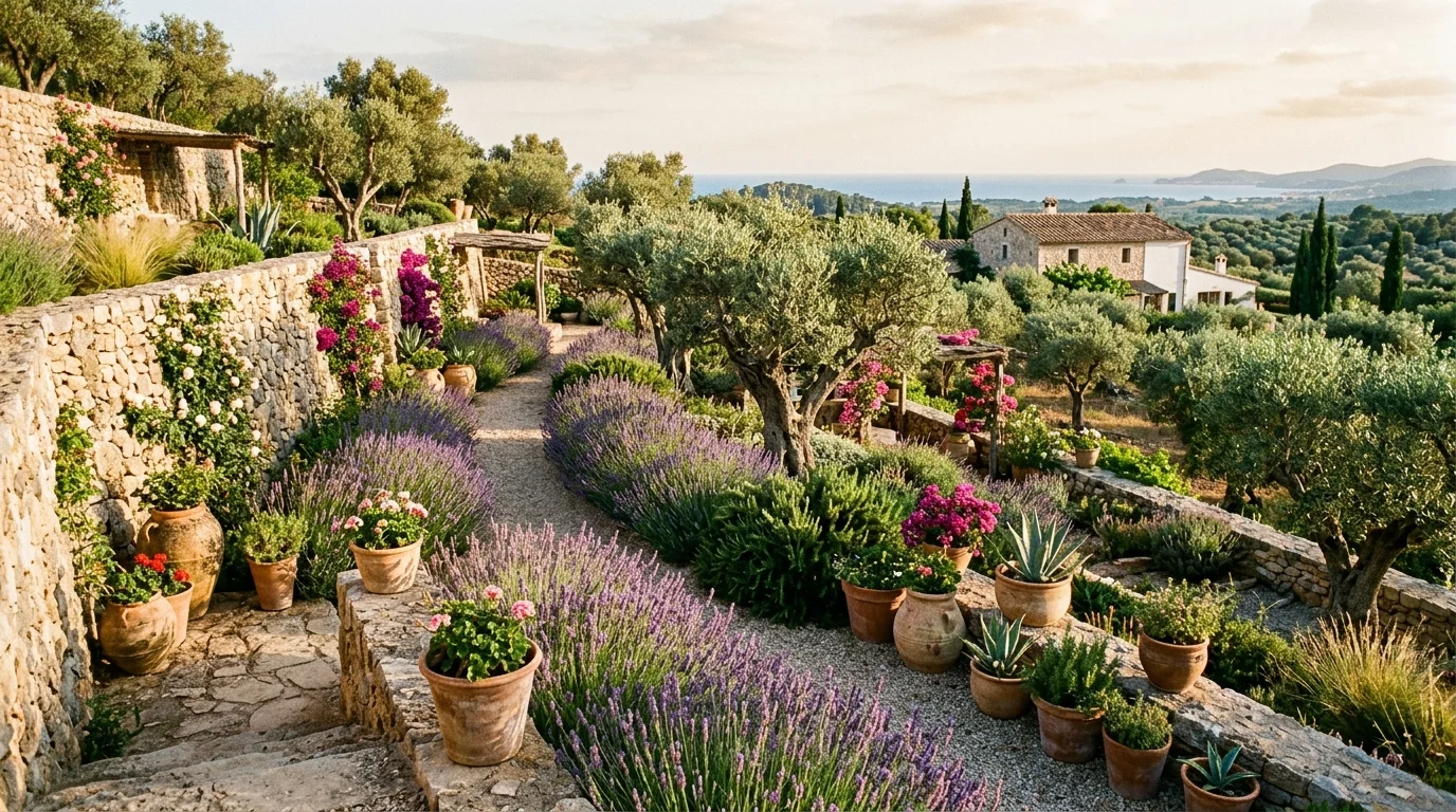 An inspiring pollinator-friendly backyard garden with layered blooms and lively outdoor planting, no people