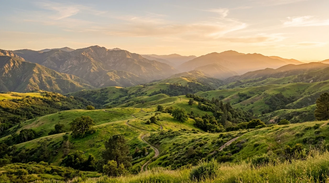 A modern mountain landscape terrace with panoramic framing and a majestic scenic backdrop, no people
