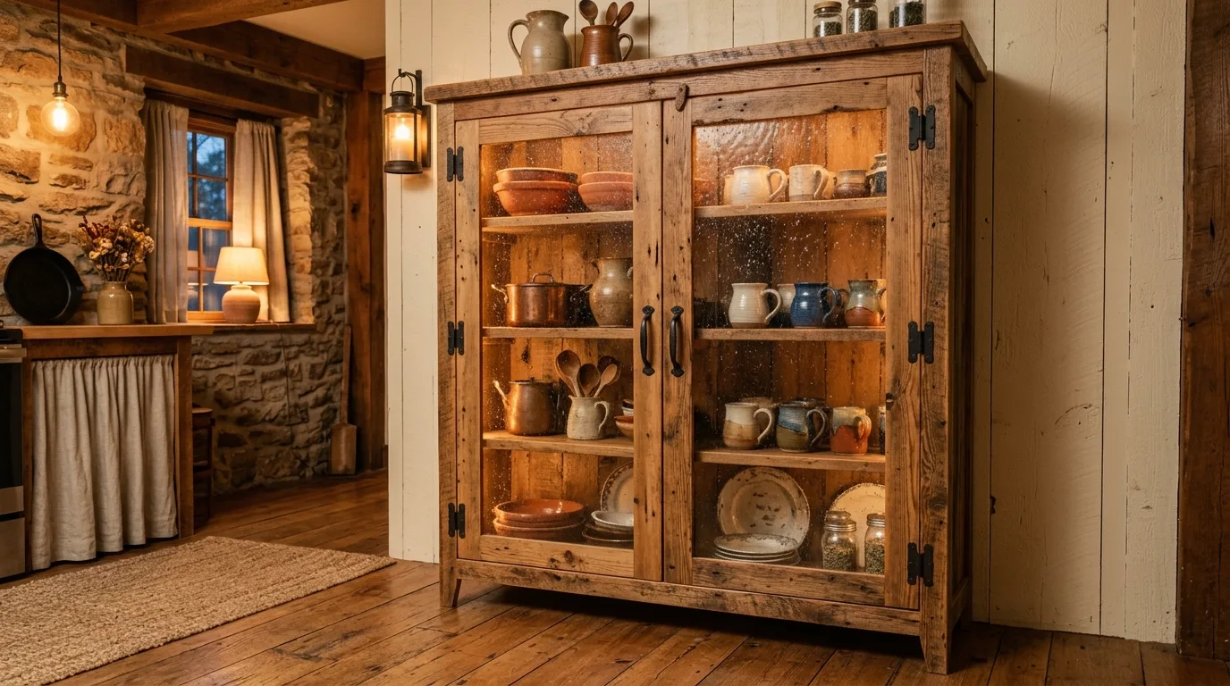 DIY cabinet doors with reeded glass panels in a stylish kitchen display, no people