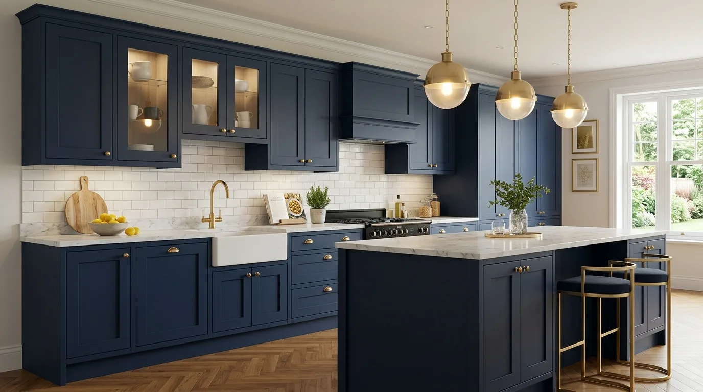 Deep green DIY shaker pantry cabinet doors with tall proportions, no people