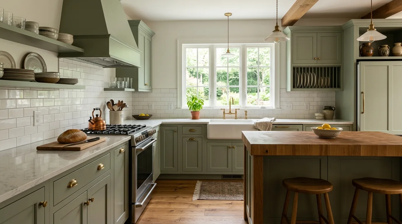 DIY shaker cabinet doors with slim upper rails and chunkier lower doors, no people