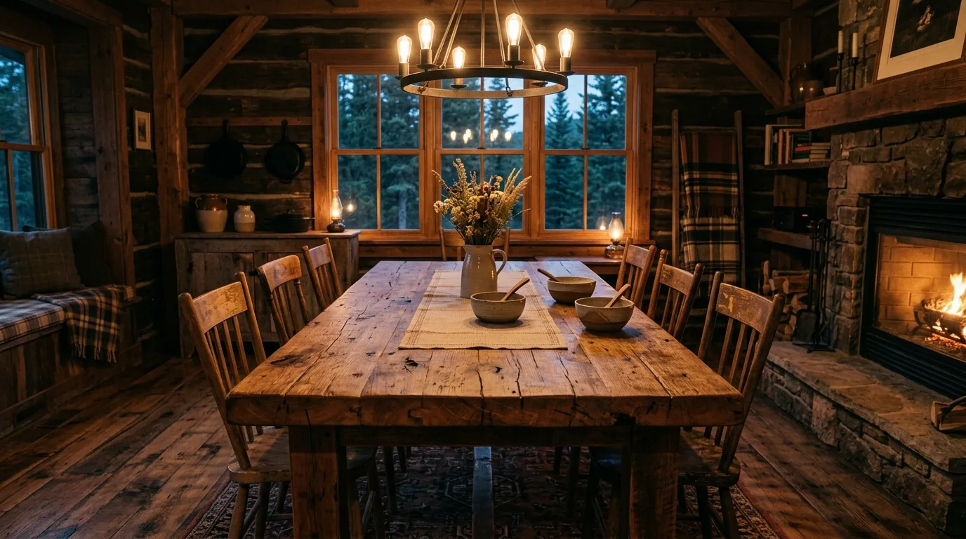 A wide DIY butcher block craft table with an open lower shelf, no people